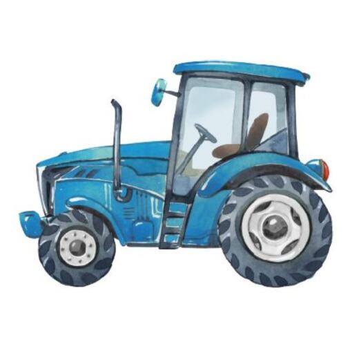 DTF Bügelbilder G8 - kleiner Traktor - blau (ca. 7,5 x 10,5cm)