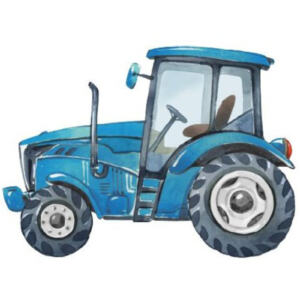 DTF Bügelbilder D4 - Traktor - blau (ca. 14 x 10cm)