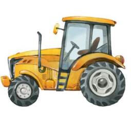 DTF Bügelbilder G11 - Tigerlilly EP - kleiner Traktor - gelb (ca. 7,5 x 10,5cm)