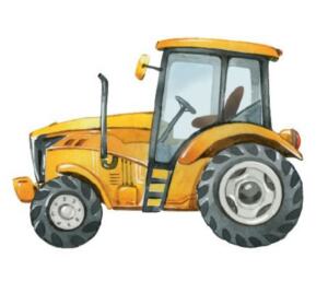 DTF Bügelbilder G11 - kleiner Traktor - gelb (ca. 7,5 x 10,5cm)