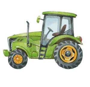 DTF Bügelbilder G10 - kleiner Traktor - grün/gelb (ca. 7,5 x 10,5cm)