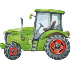 DTF Bügelbilder G6 - kleiner Traktor - grün/rot (ca. 7,5 x 10,5cm) – Bild 1