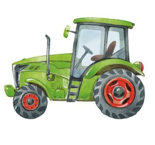 DTF Bügelbilder G6 - kleiner Traktor - grün/rot (ca. 7,5 x 10,5cm)