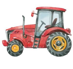DTF Bügelbilder G9 - kleiner Traktor - rot (ca. 7,5 x 10,5cm)