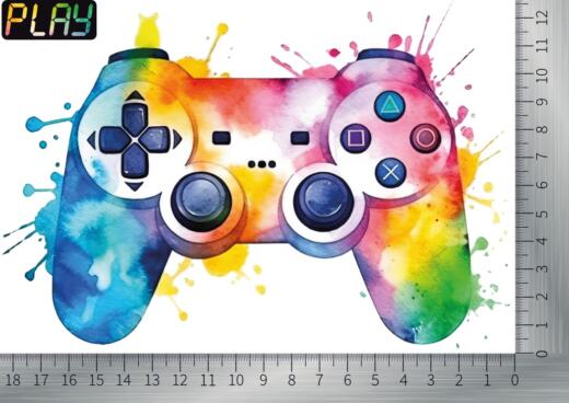 DTF Bügelbild N3 - Controller klein (ca. 18,5 x 12,5cm)