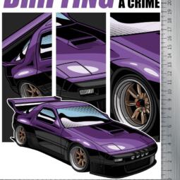 DTF Bügelbild N4 - Drifting is not a crime (ca. 22,3 x 18 cm) – Bild 2