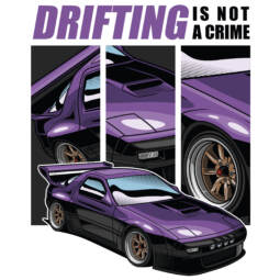 DTF Bügelbild N4 - Tigerlilly EP - Drifting is not a crime (ca. 22,3 x 18 cm)