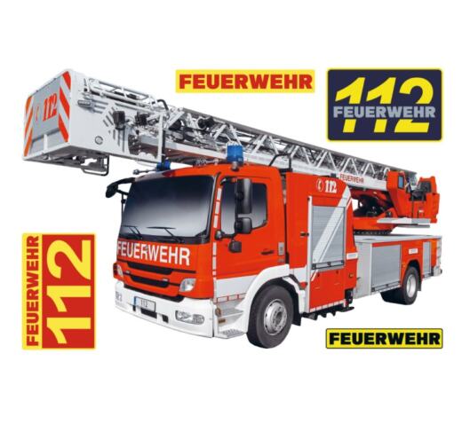 DTF Bügelbild J24 - Feuerwehrauto (ca. 12,5 x 18,5cm)