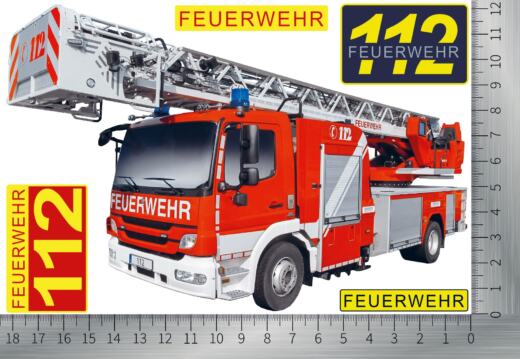 DTF Bügelbild J24 - Feuerwehrauto (ca. 12,5 x 18,5cm)