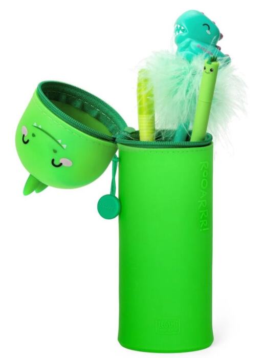 Legami 2-in-1-Federmäppchen aus Silikon - Kawaii - Dino