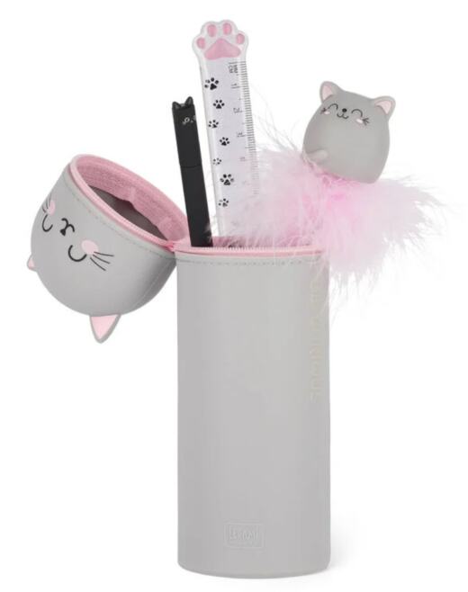 Legami 2-in-1-Federmäppchen aus Silikon - Kawaii - Kitty