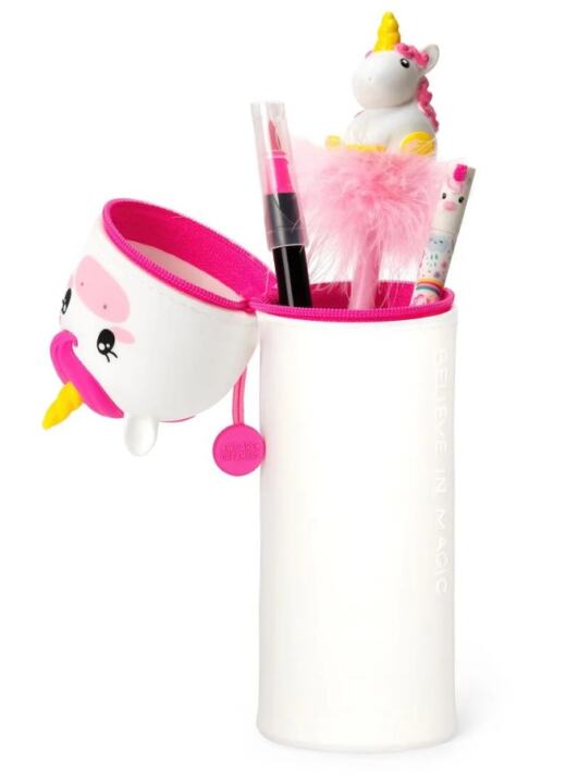 Legami 2-in-1-Federmäppchen aus Silikon - Kawaii - Einhorn (Unicorn)
