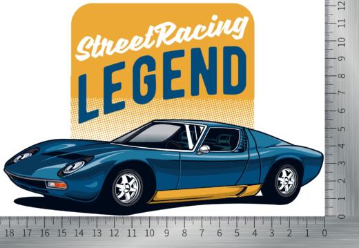 DTF Bügelbild N5 - Street Racing Legend (ca. 12,3 x 18,5cm)