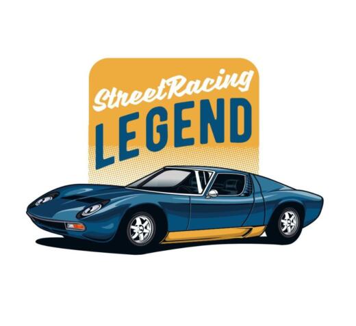 DTF Bügelbild N5 - Street Racing Legend (ca. 12,3 x 18,5cm)