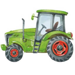 DTF Bügelbild D7 - Tigerlilly EP - Traktor - grün/rot (ca. 14 x 10cm)