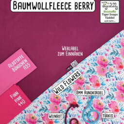 Bio Baumwollfleece - Tigerlilly Basic - berry – Bild 2