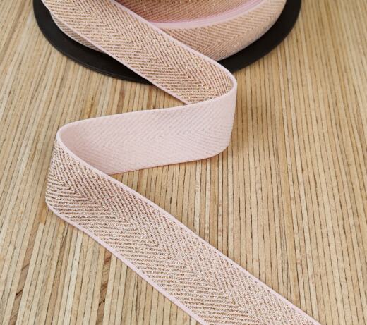 Weiches Glitzergummiband 32mm - Fischgrat