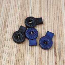2 Kordelstopper RUND STRUKTURIERT für 6mm Kordeln - verschiedene Farben