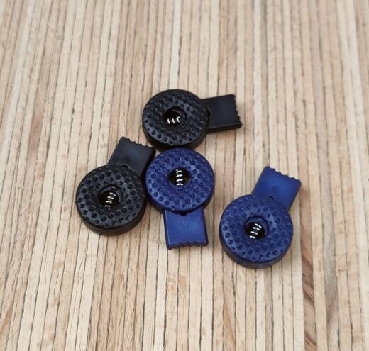 2 Kordelstopper RUND STRUKTURIERT für 6mm Kordeln