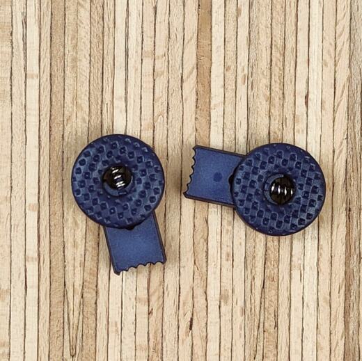 2 Kordelstopper RUND STRUKTURIERT für 6mm Kordeln
