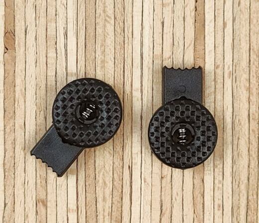2 Kordelstopper RUND STRUKTURIERT für 6mm Kordeln