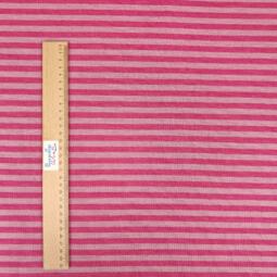 Wolle/Seide Biojersey – Ringel himbeerpink/altrosa – Bild 2