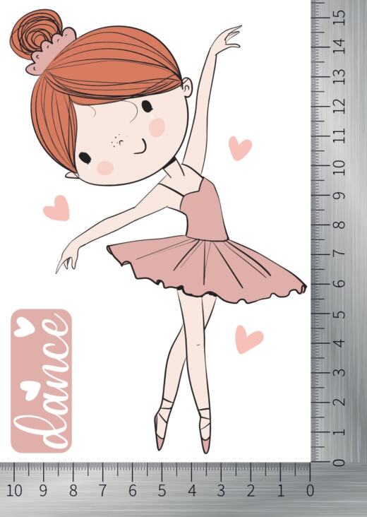 DTF Bügelbild D14 - Ballerina im rosa Tutu (ca. 15 x 10,5cm)