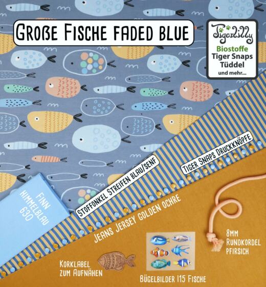 Biojersey - Tigerlilly EP - große Fische faded blue