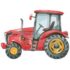 Bügelbilder D1 - Tigerlilly EP - Traktor - rot (ca. 14 x 10cm)