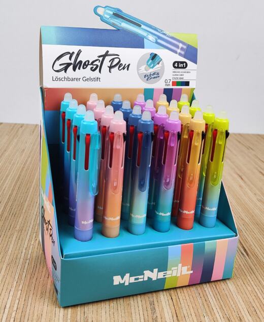 Radierbarer Gelstift Multicolor mit Druckmechanismus - McNeill Ghost Pen - gelb/orange 1