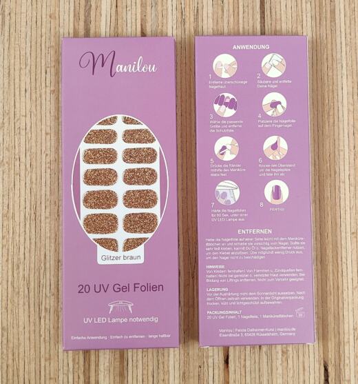 UV Gel Folien - Manilou - Glitzer braun