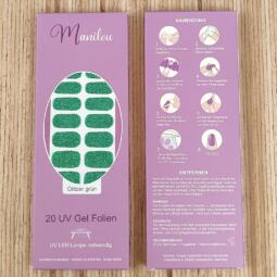 UV Gel Folien - Manilou - Glitzer grün – Bild 2