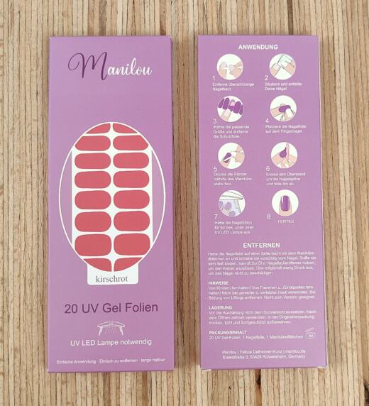 UV Gel Folien - Manilou - kirschrot