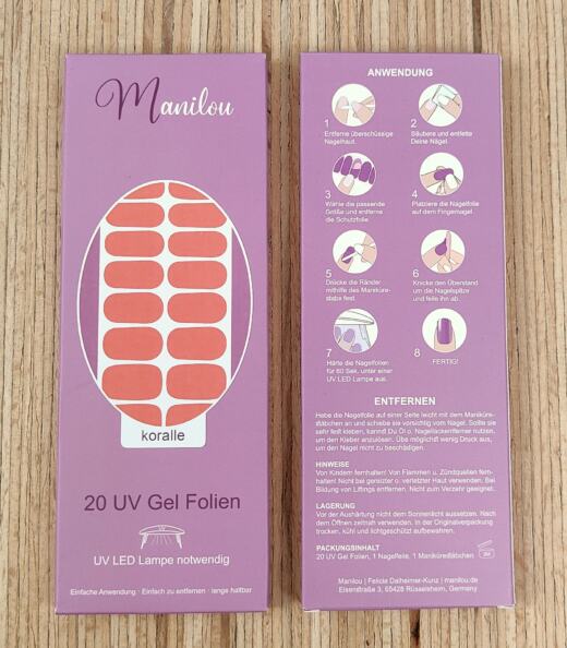 UV Gel Folien - Manilou - koralle