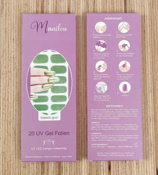 UV Gel Folien - Manilou - Metallic grün