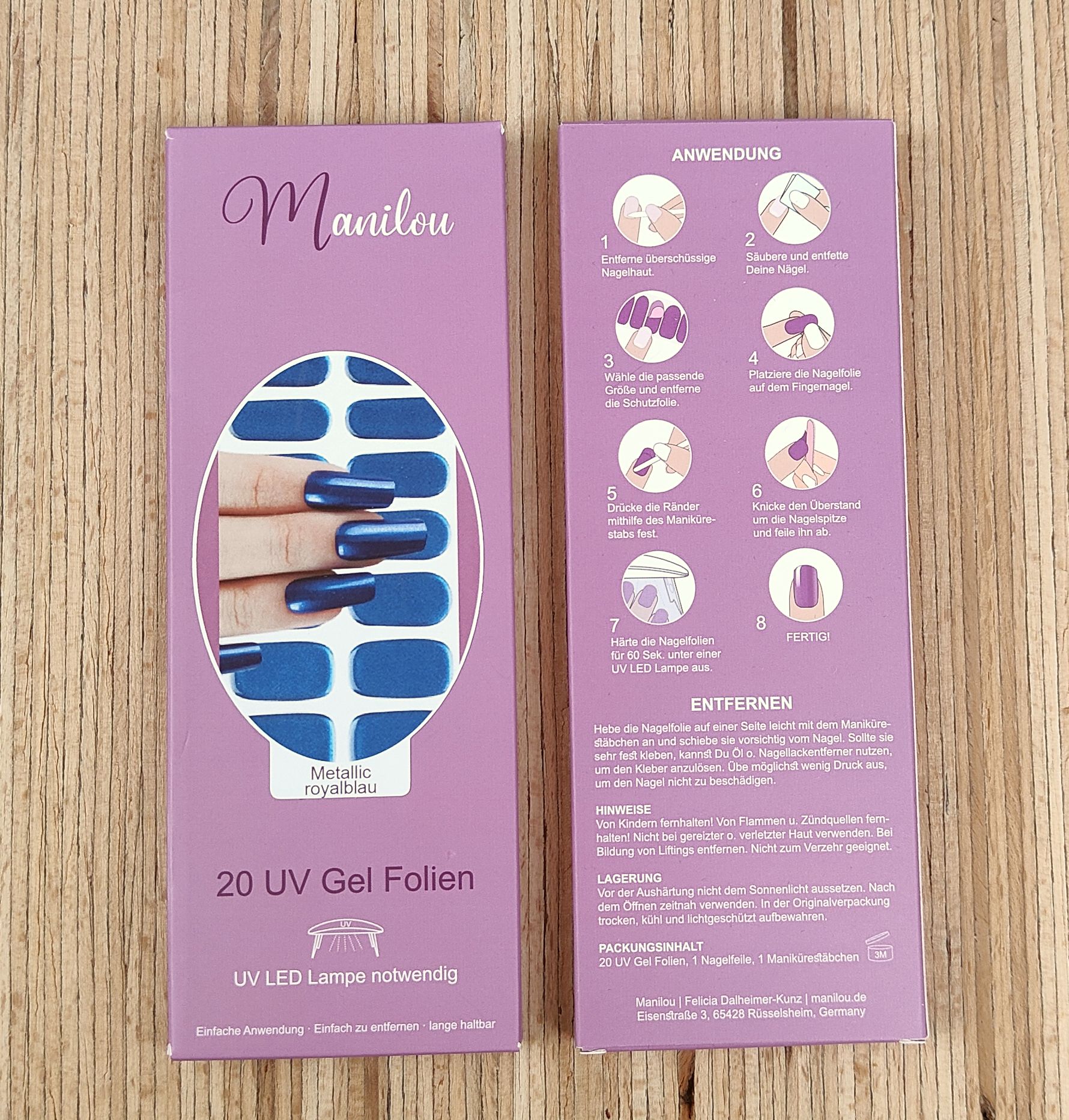 Manilou metallic royalblau