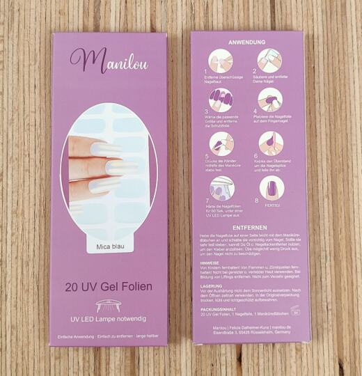 UV Gel Folien - Manilou - Mica blau