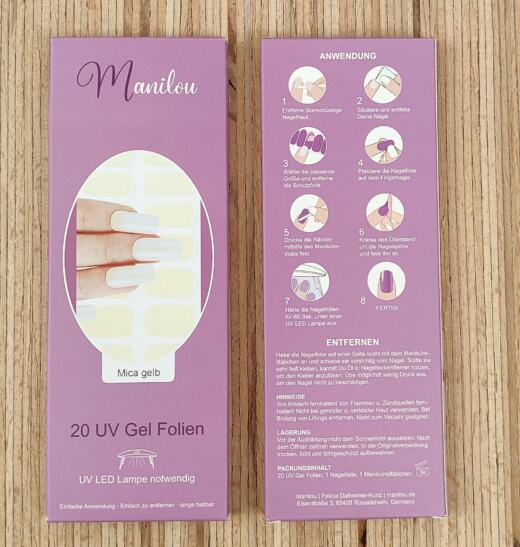 UV Gel Folien - Manilou - Mica gelb