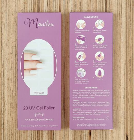 UV Gel Folien - Manilou - perlweiß