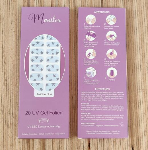 UV Gel Folien - Manilou - Twinkle blue