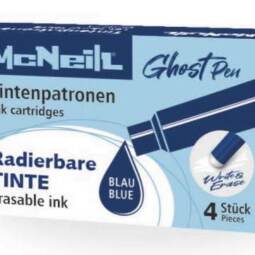 4er Pack McNeill Tintenpatronen (radierbare Tinte) - blau