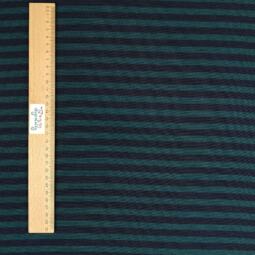 Wolle/Seide Biojersey - Ringel petrolgrün/navy – Bild 3