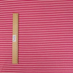 Bio Wolljersey (Interlock, sehr kuschelig) - ungleiche Streifen himbeerpink – Bild 2