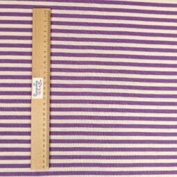 Wolle/Seide Biojersey – Ringel lila/naturweiß – Bild 3