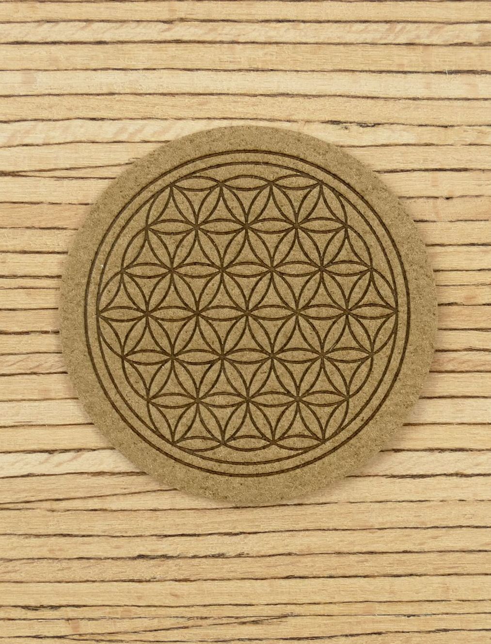 Ein Label zum Aufnähen – Blume des Lebens taupe – Bild 1