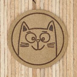 Ein Label zum Aufnähen – cute cat taupe