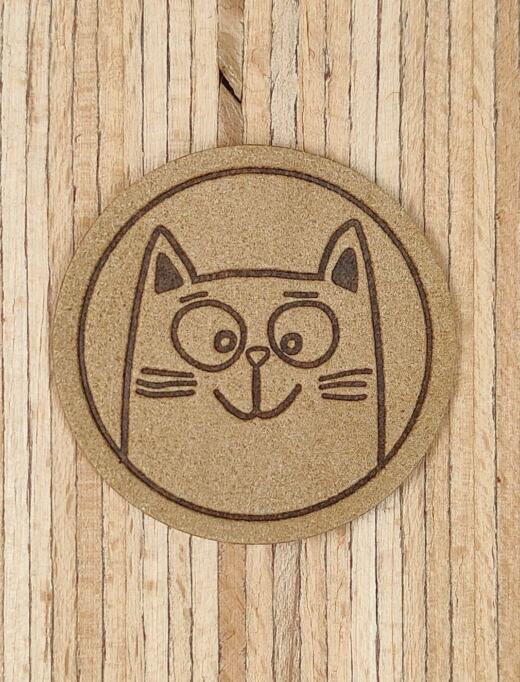 Ein Label zum Aufnähen – cute cat taupe