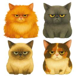DTF Bügelbilder N12 - Tigerlilly EP - Grumpy cats