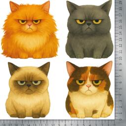 DTF Bügelbilder N12 - Grumpy cats – Bild 2