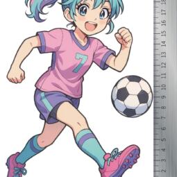 DTF Bügelbild N11 - Fußballmädchen (ca. 14 x 21,5cm) – Bild 2